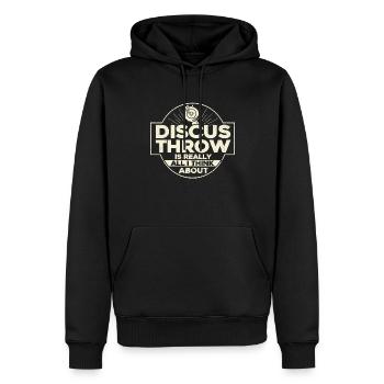 Discus Throw Discus Thrower Gift - Men’s Premium Organic Hoodie - black - Front - Nico (187cm)