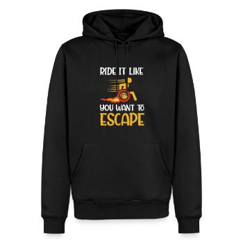 Funny wheelchair driver disabled people - Männer Premium Bio Hoodie - Schwarz - Vorne - Nico (187cm)