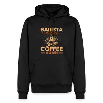 Barista Idée cadeau Amateur de café Brassage de café - Sweat à capuche Premium bio Homme - noir - Devant - Nico (187cm)