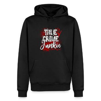 True Crime Junkie Serienjunkie Krimiserie - Männer Premium Bio Hoodie - Schwarz - Vorne - Nico (187cm)