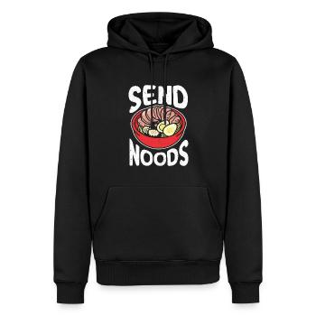 Send Noods Lustige Ramen Nudeln - Männer Premium Bio Hoodie - Schwarz - Vorne - Nico (187cm)