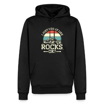 Géologue de la géologie collectrice de roches - Sweat à capuche Premium bio Homme - noir - Devant - Nico (187cm)