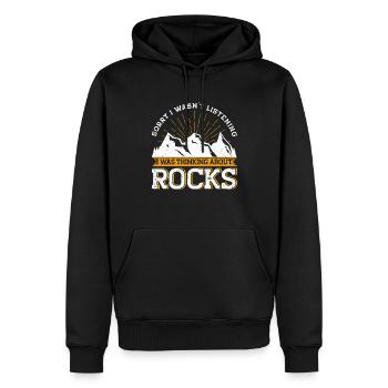 Géologue de la géologie collectrice de roches - Sweat à capuche Premium bio Homme - noir - Devant - Nico (187cm)