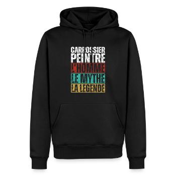 Carrossier Peintre Homme Mythe Légende - Sweat à capuche Premium bio Homme - noir - Devant - Nico (187cm)
