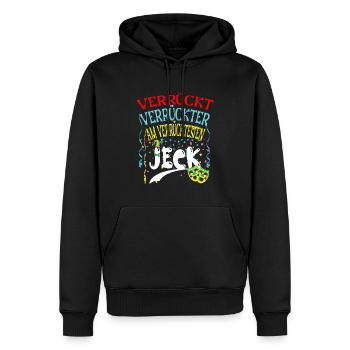 Fasching Verrückter Jeck Verkleidung zu Karneval - Männer Premium Bio Hoodie - Schwarz - Vorne - Nico (187cm)