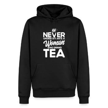 Tea Drinker Gift Cup Tea Lover - Men’s Premium Organic Hoodie - black - Front - Nico (187cm)