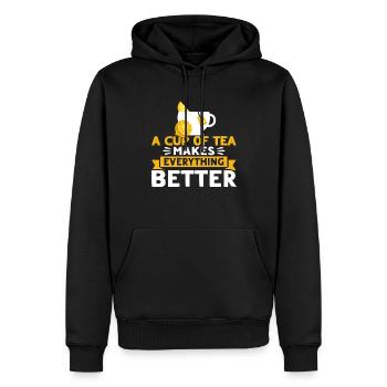 Teetrinker Geschenk Tasse Tee Liebhaber - Männer Premium Bio Hoodie - Schwarz - Vorne - Nico (187cm)