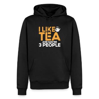 Tea Drinker Gift Cup Tea Lover - Men’s Premium Organic Hoodie - black - Front - Nico (187cm)