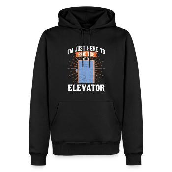 Fahrstuhl Aufzug - Männer Premium Bio Hoodie - Schwarz - Vorne - Nico (187cm)