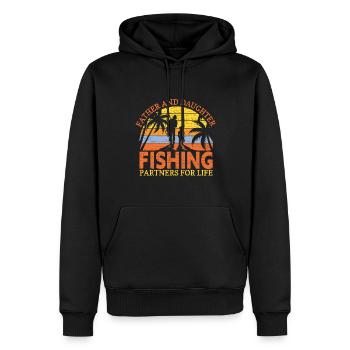 Angeln Papa Vatertag Geschenk Angler - Männer Premium Bio Hoodie - Schwarz - Vorne - Nico (187cm)