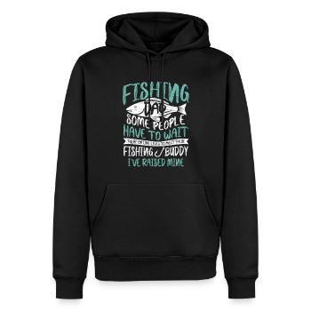 Angler Papa Angeln Geschenk - Männer Premium Bio Hoodie - Schwarz - Vorne - Nico (187cm)