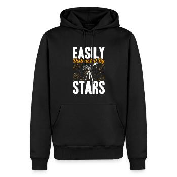 Stargazer Gift Kosmologie Stargazing - Männer Premium Bio Hoodie - Schwarz - Vorne - Nico (187cm)