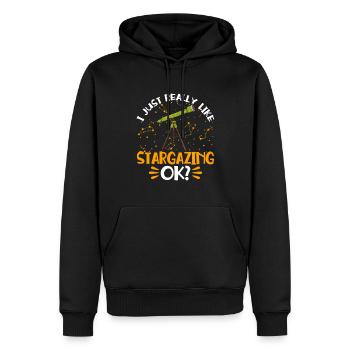 Stargazer Gift Kosmologie Stargazing - Männer Premium Bio Hoodie - Schwarz - Vorne - Nico (187cm)