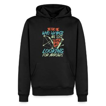 Bogenschießen Bogensport - Männer Premium Bio Hoodie - Schwarz - Vorne - Nico (187cm)