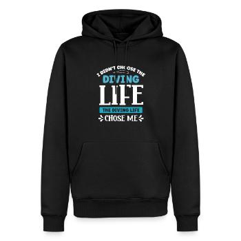 Scuba Diving Fish Snorkeling Water Diver - Men’s Premium Organic Hoodie - black - Front - Nico (187cm)