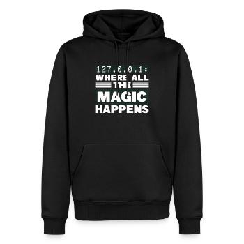Pas paresseux En mode Débogage Algorithme Programmation Codin - Sweat à capuche Premium bio Homme - noir - Devant - Nico (187cm)