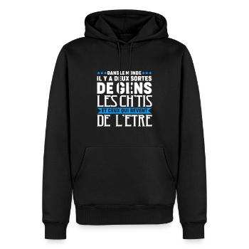 Ch'tis Humour Citation Drôle - Sweat à capuche Premium bio Homme - noir - Devant - Nico (187cm)