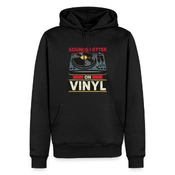 Schallplatte Vinyl - Männer Premium Bio Hoodie - Schwarz - Vorne - Nico (187cm)
