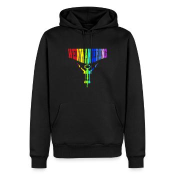 regenbogenfarben bunter Korkenzieher Weinwanderung - Männer Premium Bio Hoodie - Schwarz - Vorne - Nico (187cm)