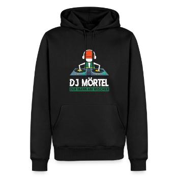 L’aménagement paysager au travail - Sweat à capuche Premium bio Homme - noir - Devant - Nico (187cm)