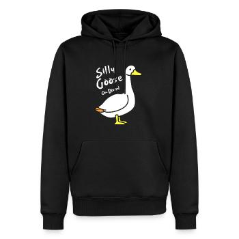 Silly Goose on Board - Männer Premium Bio Hoodie - Schwarz - Vorne - Nico (187cm)
