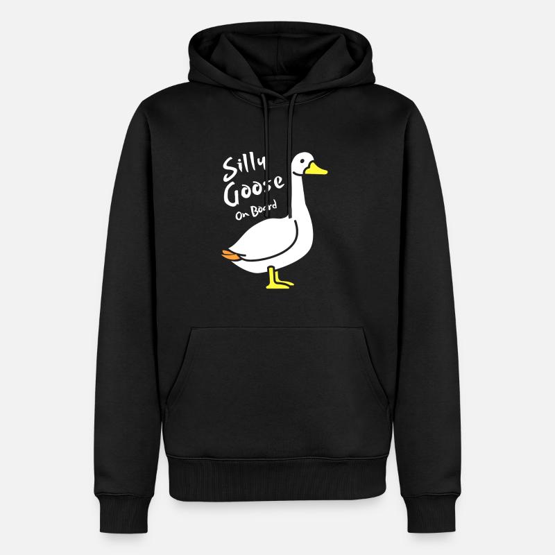 Silly Goose on Board - Männer Premium Bio Hoodie - Schwarz