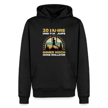Joggen Läufer Fitness 20 Jahre alt zum Geburtstag - Männer Premium Bio Hoodie - Schwarz - Vorne - Nico (187cm)
