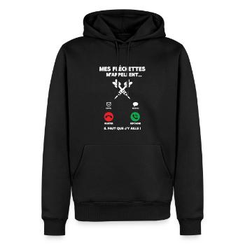 Mes Fléchettes M'appellent - Sweat à capuche Premium bio Homme - noir - Devant - Nico (187cm)