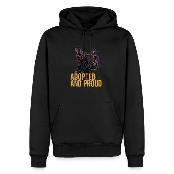 Bunte Neon-Adoptivkatze - Männer Premium Bio Hoodie - Schwarz - Vorne - Nico (187cm)