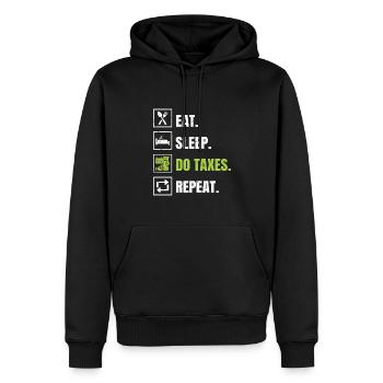 Saison des impôts Journée de l’impôt sur les dons de comptables CPA - Sweat à capuche Premium bio Homme - noir - Devant - Nico (187cm)