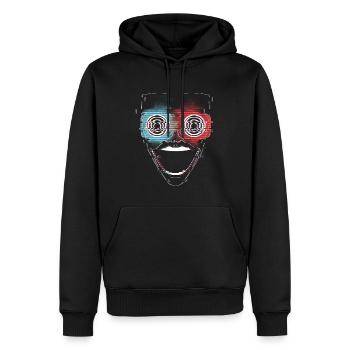 ControlZ-Glitch - Männer Premium Bio Hoodie - Schwarz - Vorne - Nico (187cm)