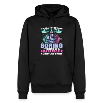 Quilten Geschenk Nähen Stricken Quilter - Männer Premium Bio Hoodie - Schwarz - Vorne - Nico (187cm)