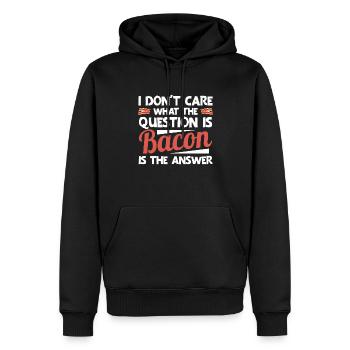Bacon Gift Bacon Saying Food Bacon - Sweat à capuche Premium bio Homme - noir - Devant - Nico (187cm)