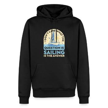 Voilier Cadeau Voilier Capitaine de navigation - Sweat à capuche Premium bio Homme - noir - Devant - Nico (187cm)