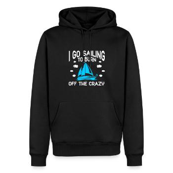 Voilier Cadeau Voilier Capitaine de navigation - Sweat à capuche Premium bio Homme - noir - Devant - Nico (187cm)