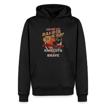 Barbershop Frisör Friseuse Geschenk Friseurin - Männer Premium Bio Hoodie - Schwarz - Vorne - Nico (187cm)