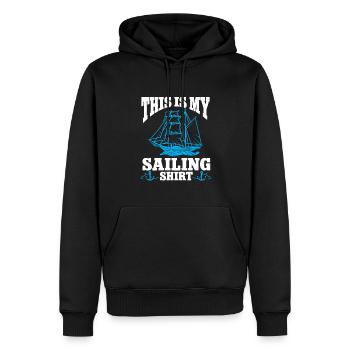 Voilier Cadeau Voilier Capitaine de navigation - Sweat à capuche Premium bio Homme - noir - Devant - Nico (187cm)