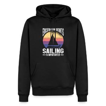 Voilier Cadeau Voilier Capitaine de navigation - Sweat à capuche Premium bio Homme - noir - Devant - Nico (187cm)