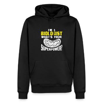 Biologiste Cadeau Biologie - Sweat à capuche Premium bio Homme - noir - Devant - Nico (187cm)