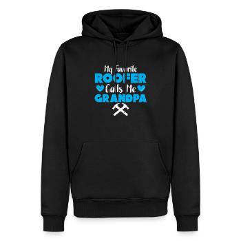 Couvreur Cadeau Travail Artisan Couvreur - Sweat à capuche Premium bio Homme - noir - Devant - Nico (187cm)
