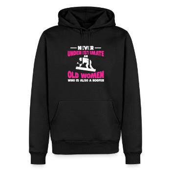 Couvreur Cadeau Travail Artisan Couvreur - Sweat à capuche Premium bio Homme - noir - Devant - Nico (187cm)