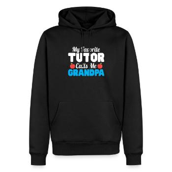 Tuteur Cadeau Tuteur - Sweat à capuche Premium bio Homme - noir - Devant - Nico (187cm)