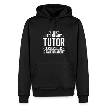 Tuteur Cadeau Tuteur - Sweat à capuche Premium bio Homme - noir - Devant - Nico (187cm)
