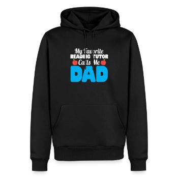 Tuteur Cadeau Tuteur - Sweat à capuche Premium bio Homme - noir - Devant - Nico (187cm)