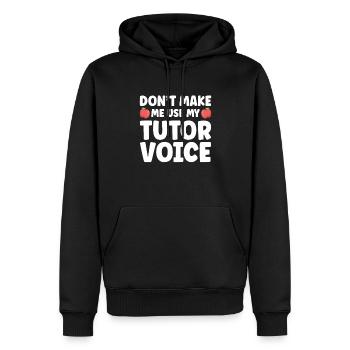 Tuteur Cadeau Tuteur - Sweat à capuche Premium bio Homme - noir - Devant - Nico (187cm)