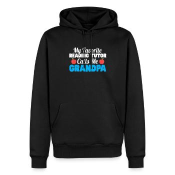 Tuteur Cadeau Tuteur - Sweat à capuche Premium bio Homme - noir - Devant - Nico (187cm)