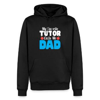 Tuteur Cadeau Tuteur - Sweat à capuche Premium bio Homme - noir - Devant - Nico (187cm)