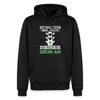 Traue niemals den Grünen Politik Statement - Männer Premium Bio Hoodie - Schwarz - Vorne - Nico (187cm)