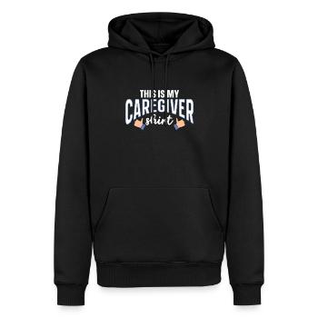 Infirmière soignante - Sweat à capuche Premium bio Homme - noir - Devant - Nico (187cm)