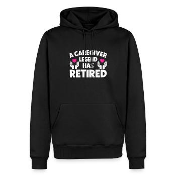 Infirmière soignante - Sweat à capuche Premium bio Homme - noir - Devant - Nico (187cm)